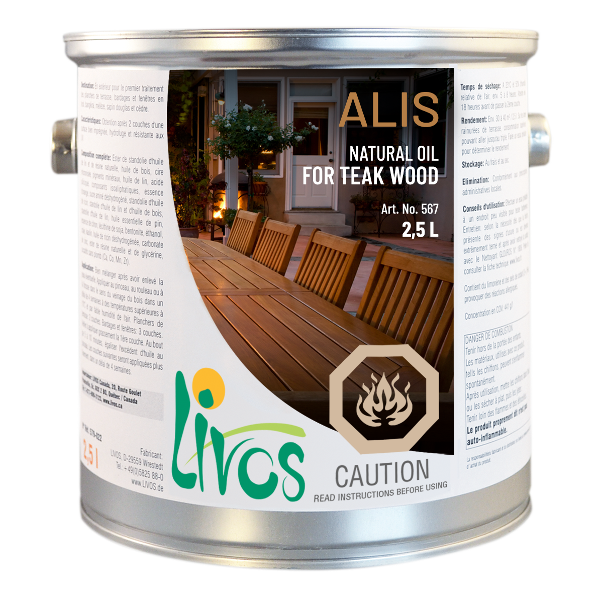 ALIS special teak oil. Wood oil for teak Livos